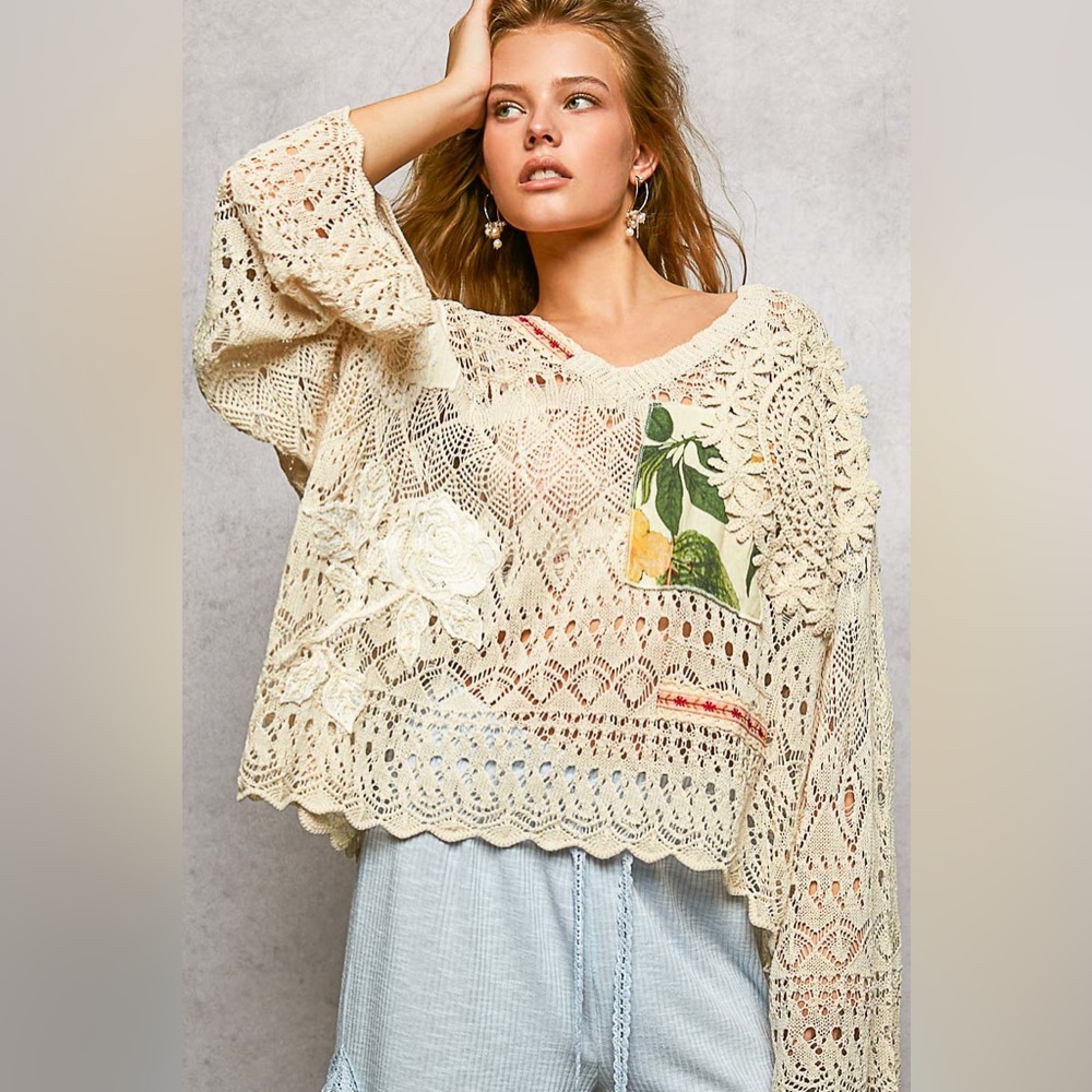 ⚡️ POL “ Heirloom Crochet “ Top | Natural